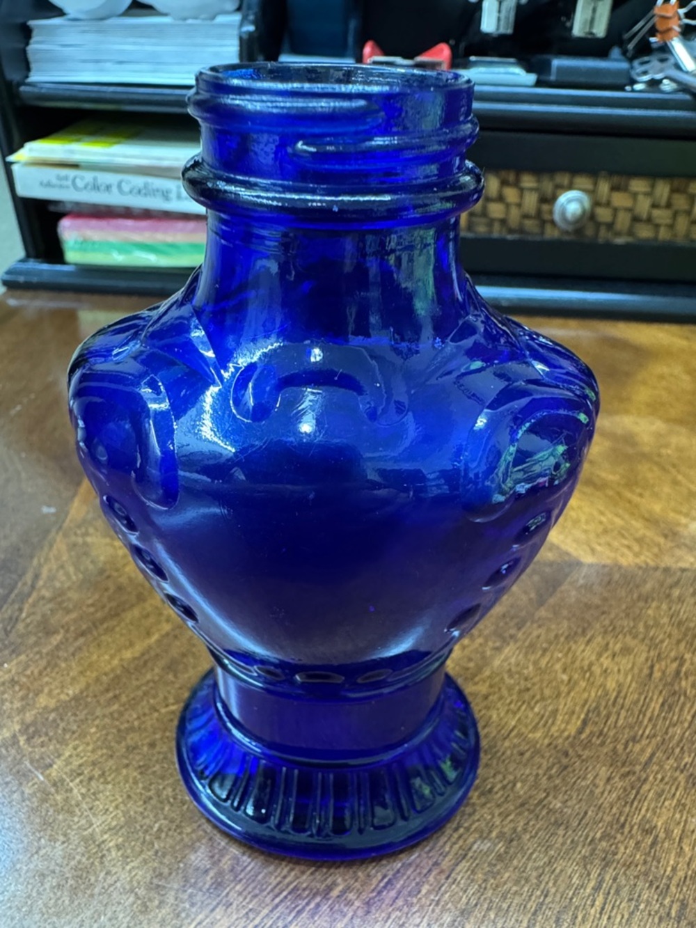 Vintage 30's Frank Tea & Spice Co. Cobalt Glass Shaker Single Blue No Lid